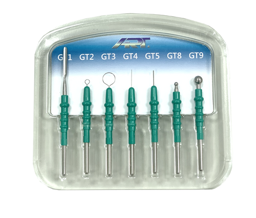 Set of Seven (7) Green-Style Tungsten Electrodes for ART-Electron™ (ART-E1) Electrosurgery Unit